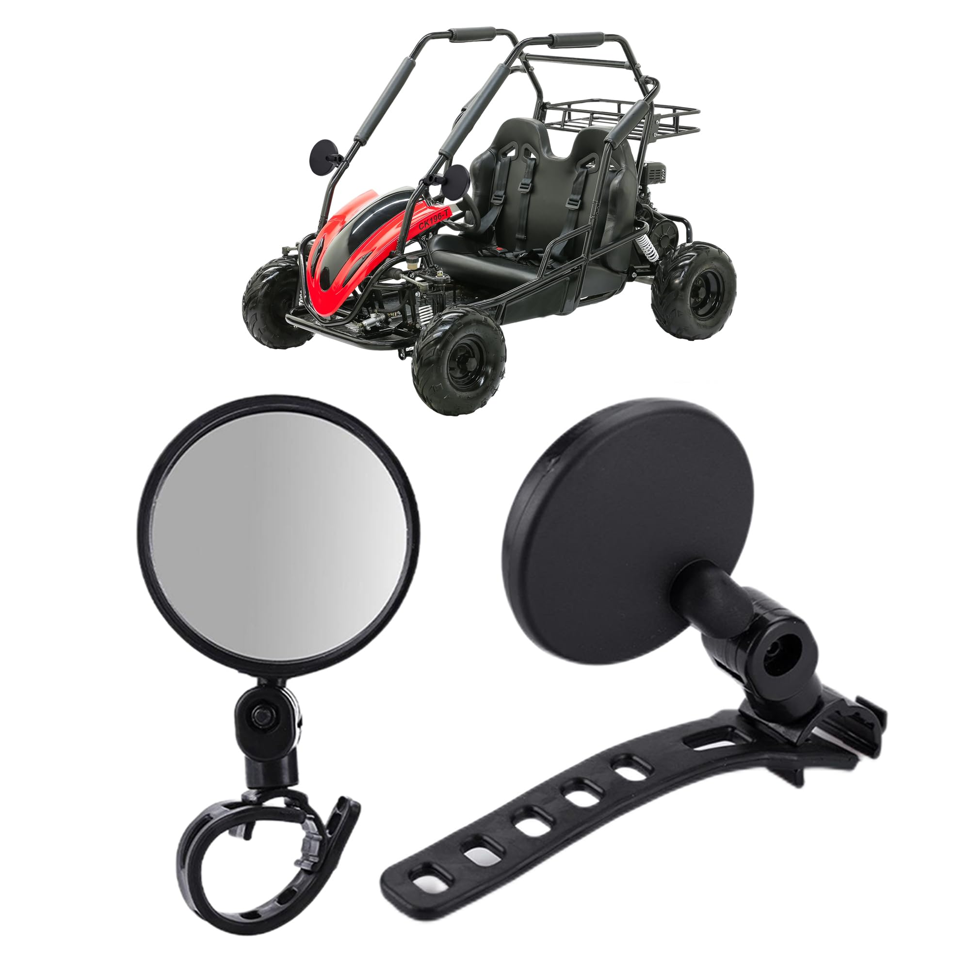 Amazon.com: QYMOTO Go Kart Mirrors Side Rear View Mirror for
