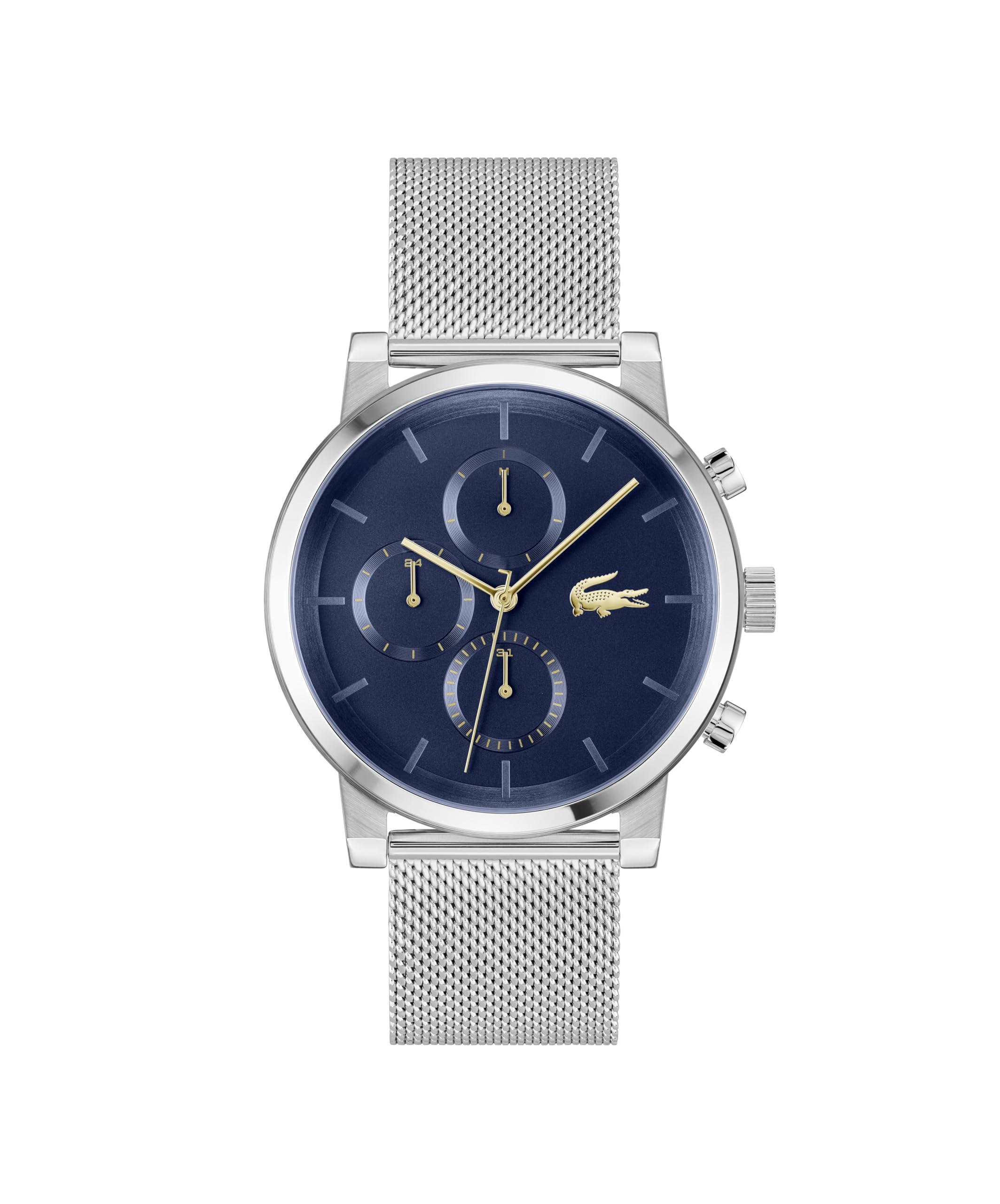 Lacoste Analogue Multifunction Quartz Watch for Men Replay Collection with Silver Stainless Steel Mesh Bracelet - 2011409