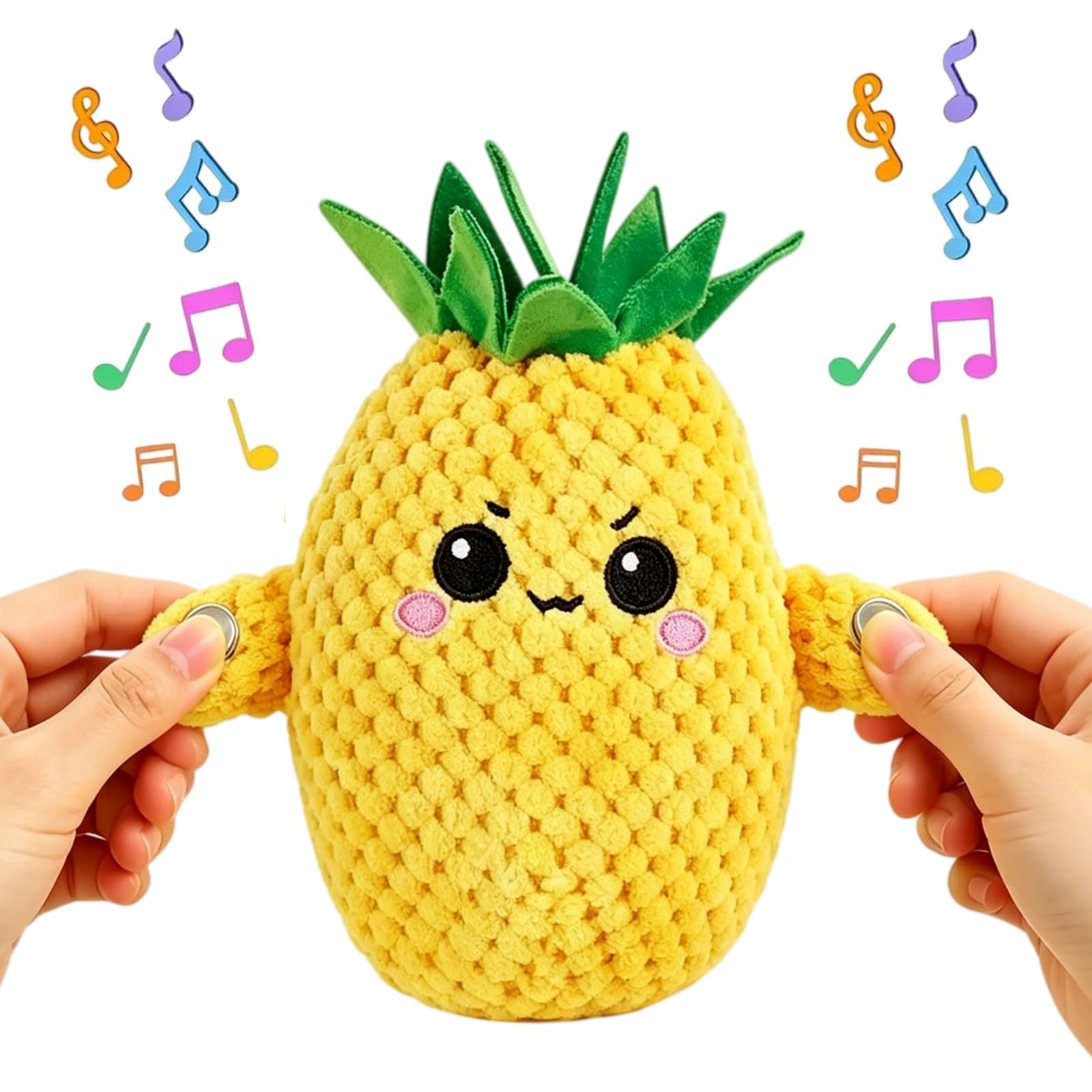 SCOGIFTY Interactive Music Plush Toy,Touch Activated Fruit Piano Plush Toy