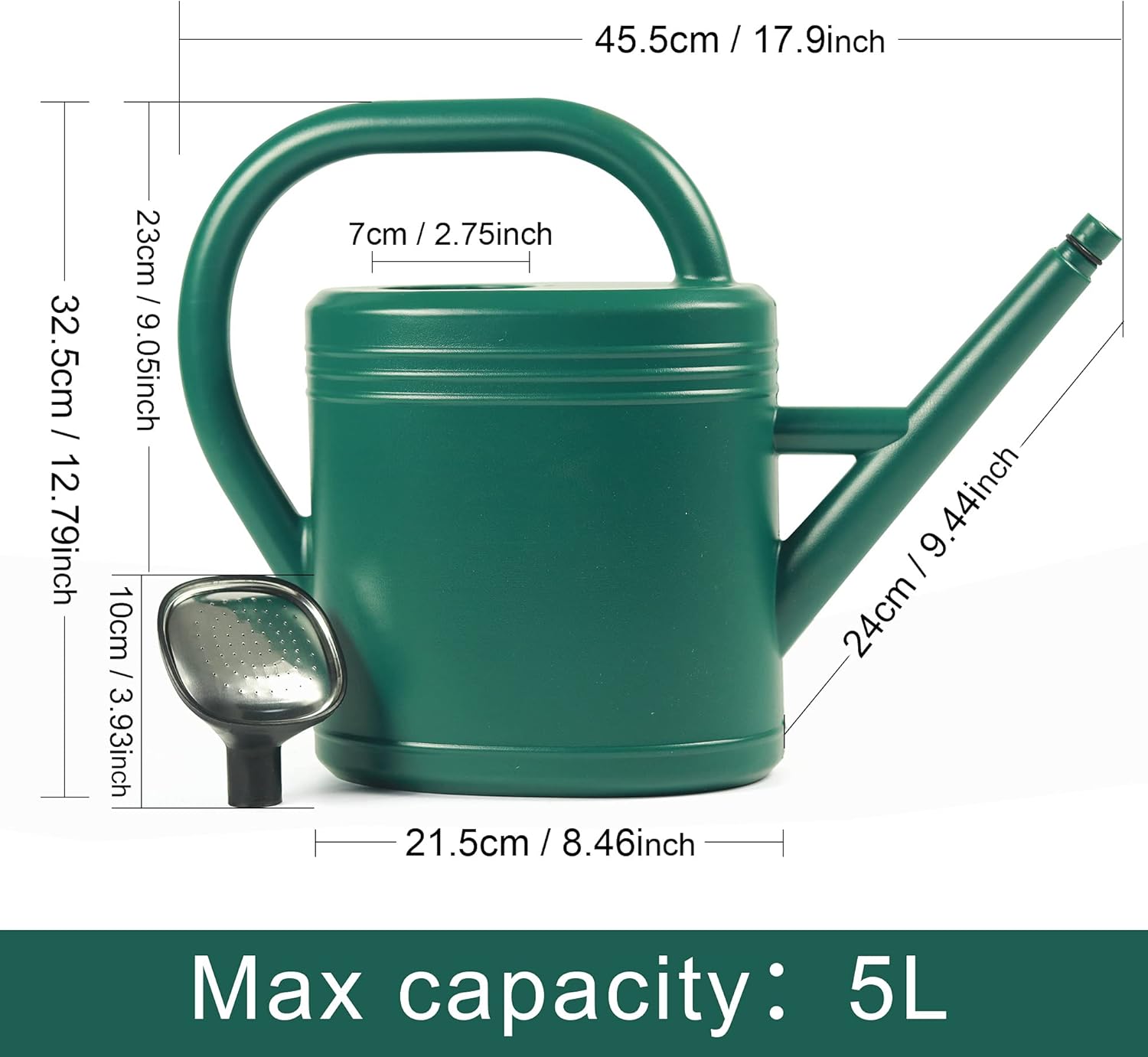 taiflower 1.3 Gallon Plastic Watering Can : Patio, Lawn & Garden