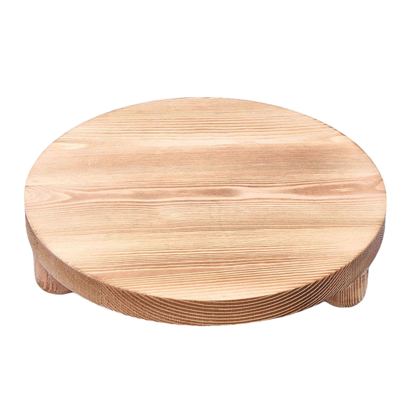 Rehausseur rond en bois contre le desordre de comptoir avec socle circulaire