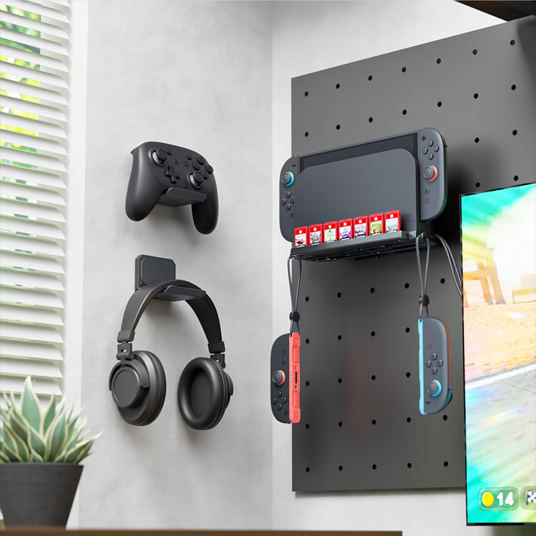 PlayVital Supporto da Parete Metallo per Nintendo Switch 2, Switch 1/OLED