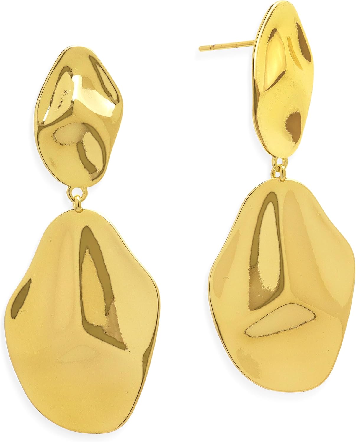 Chunky Gold Dangle Earrings for Women, Trendy Statement Lightweight Hypoallergenic Earing Prom Holiday Jewelry Gift