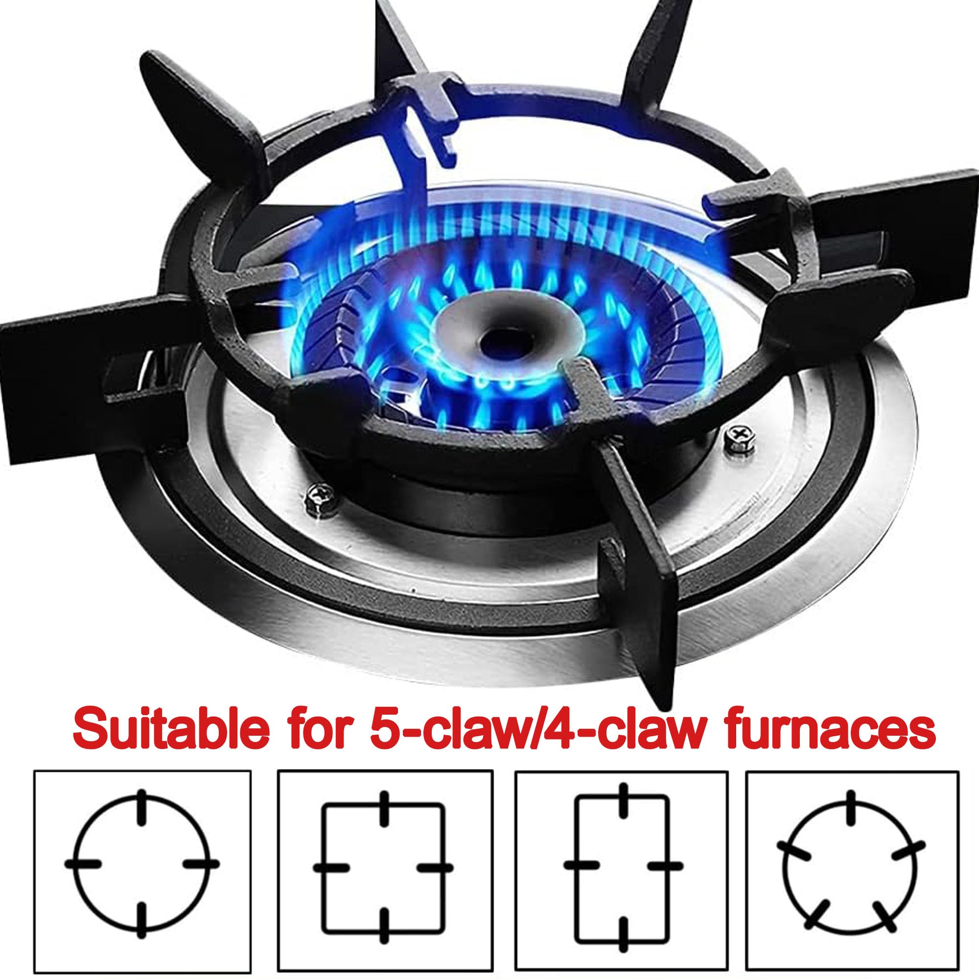 Wok Ring Gusseisen Ring Pan Support Stand, Wok Stand für Gas Herd, Anti-Rutsch Gas Ring Reducer, 17cm Durchmesser, Zubehör für Milchtopf, Pfanne, Kochfeld, Kochtopf