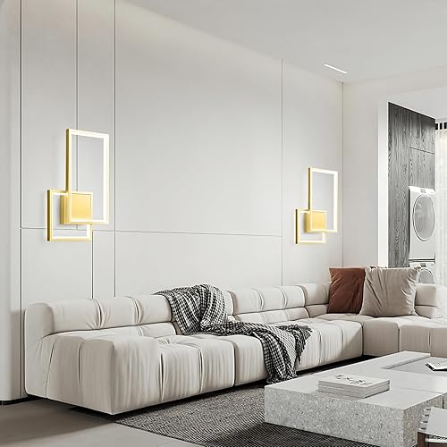 Miniatura 3 de FDPBY Moderno aplique de pared LED de oro de dos 6000 K regulable lámpara de pared 36 W simple aluminio accesorio de pared para sala de estar