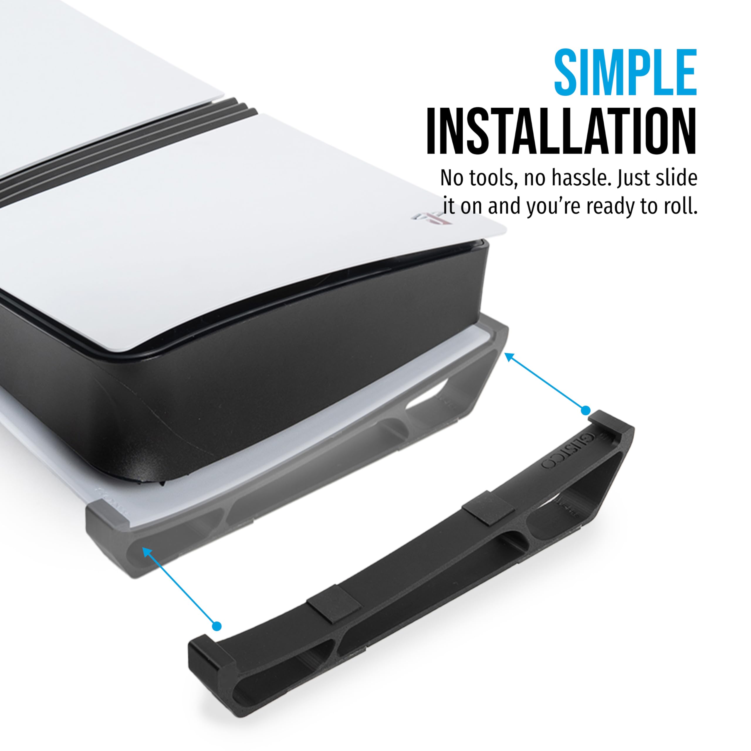 Glistco Skates - Supporto orizzontale per PS5 Pro, compatibile con Disc e Digital Edition [PlayStation_5] (nero)