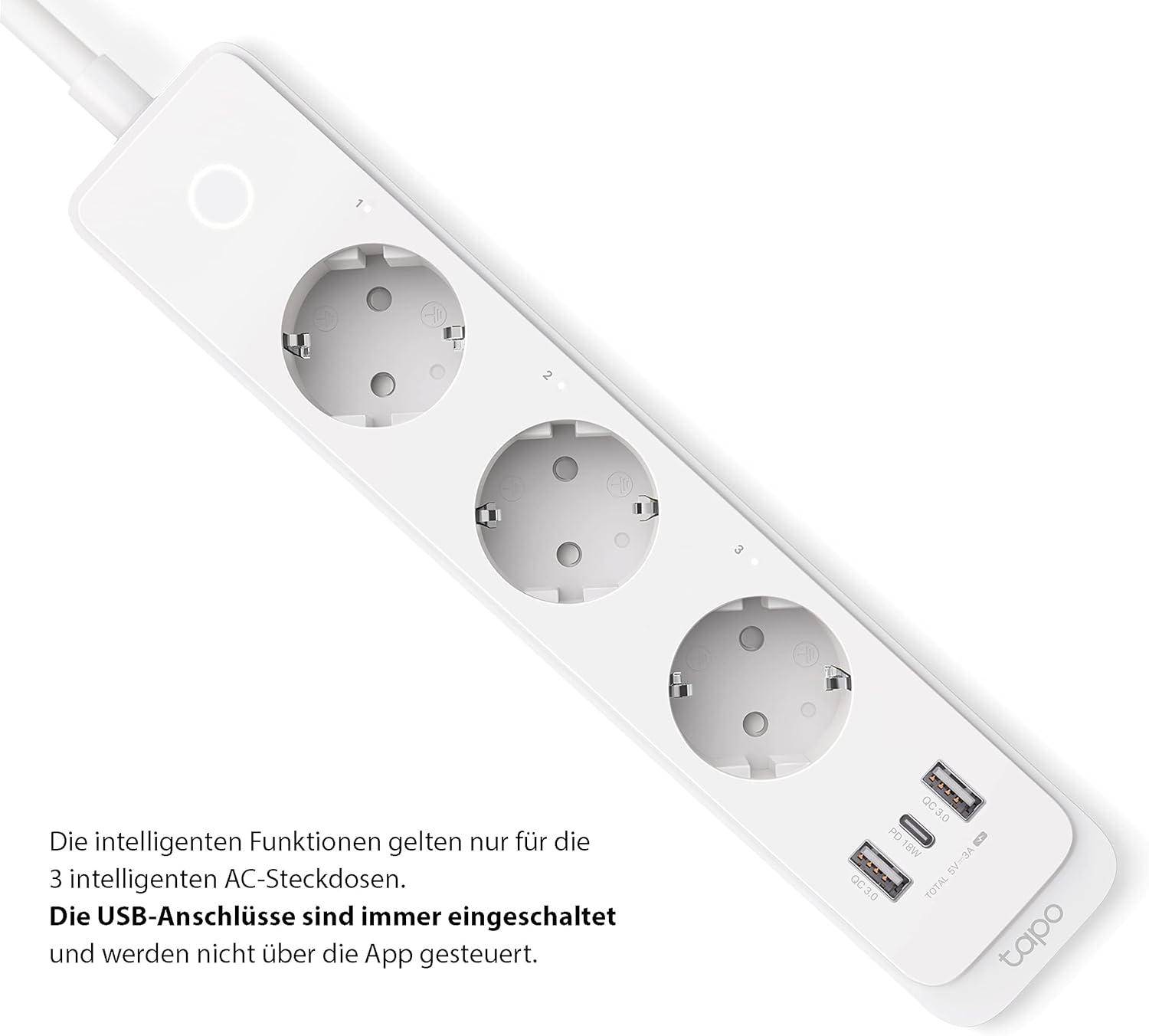 TP-Link Tapo P300 steckdosenleiste mit 2 USB-Anschlüsse & 1 Type C-Anschlüsse,Mehrfachsteckdose Sicherheitsgarantie,f...