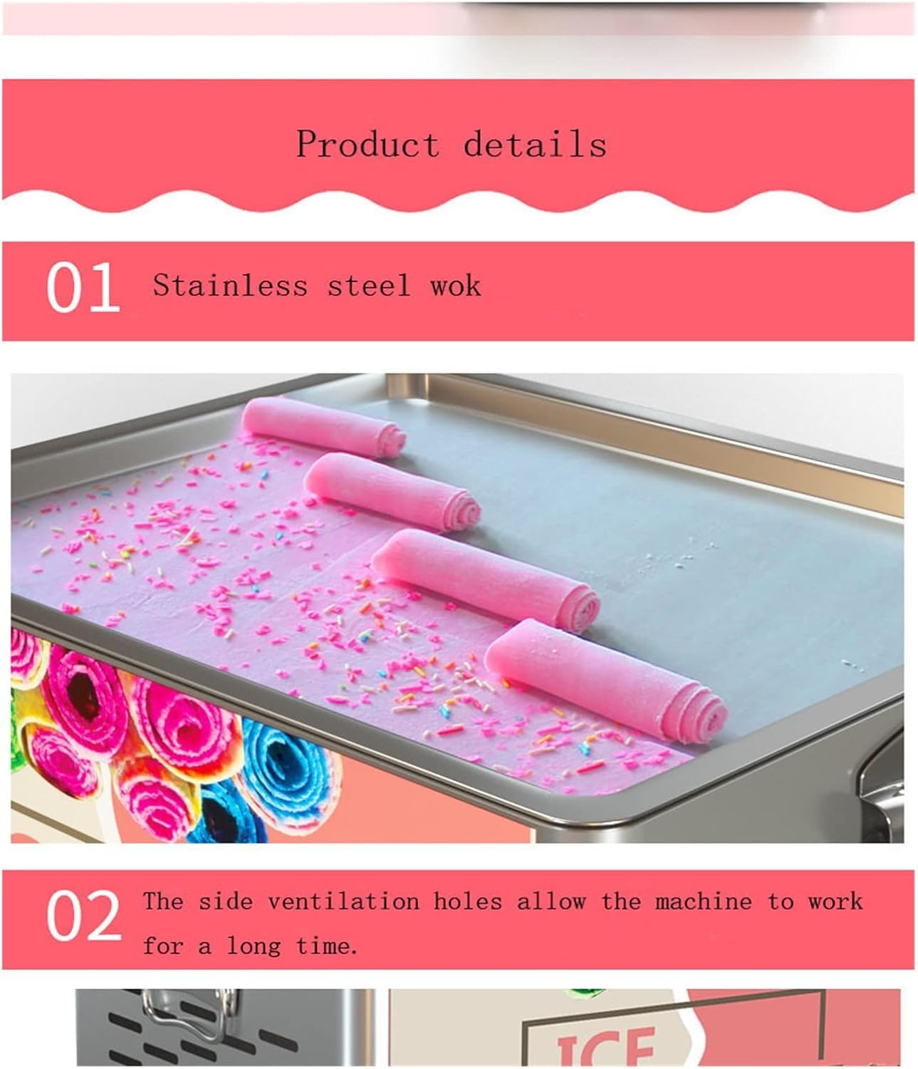 Desktop Small Fried Ice Cream Roll Machine Household Portable Yogurt Slushie Makers 330W Fast Cooling DIY & Tools