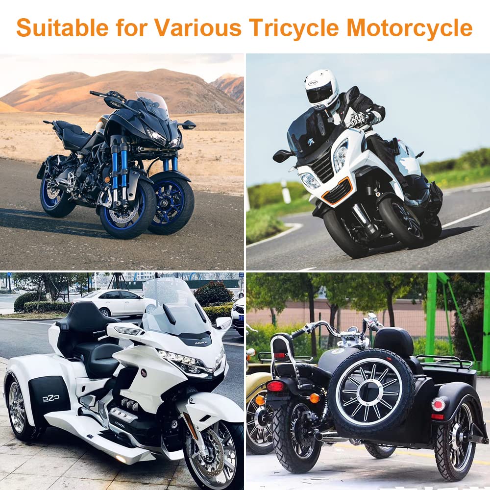 VSYSTO Enregistreur de Moto avec Trois Capteurs de Pression des Pneus Double Caméra Avant et Arrière 1080P Écran de 4,0 Pouces Wi-FI GPS WDR Étanche (6 Couches de Verre + 150° Grand Angle)