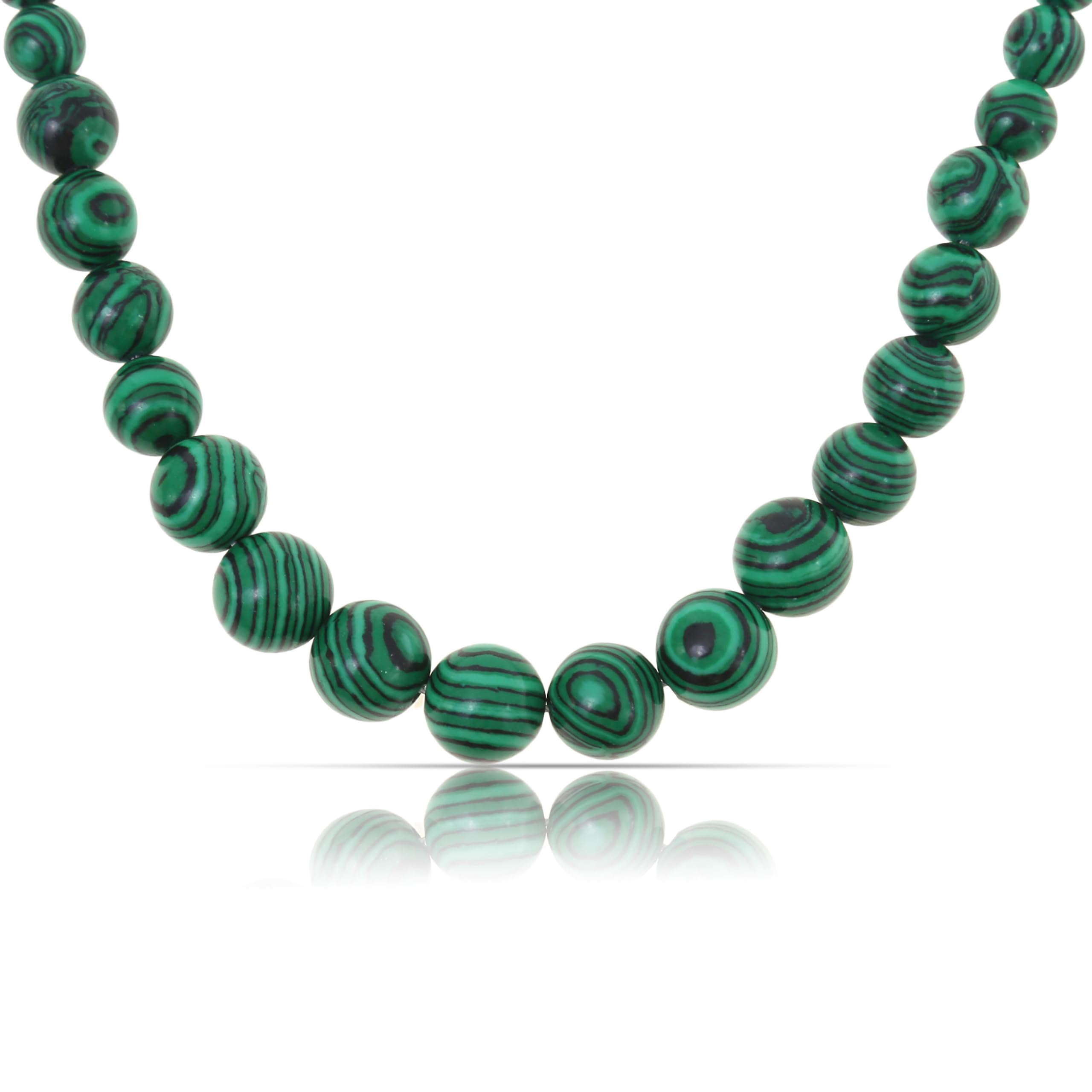 Made by Nami Collar de perlas coloridas para mujer de piedras auténticas con vetas de serpiente, joyas bohemias, 40 + 5 cm de longitud