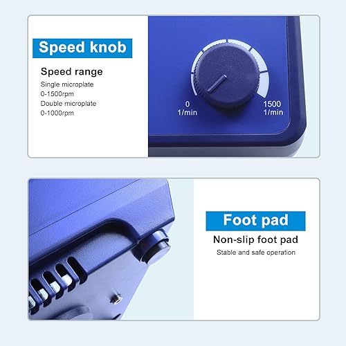 Miniatura 5 de Mezcladores de microplacas Mezclador de placa de cultivo celular de 96 pocillos Agitador de laboratorio ajustable de 0-1500 RPM (MX-M2)