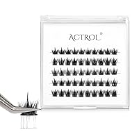 Vista 13 de Extensiones de pestañas individuales, 72 unidades, extensiones de pestañas individuales en racimo de 0.35-0.630 pulgadas, pestañas de volumen, banda