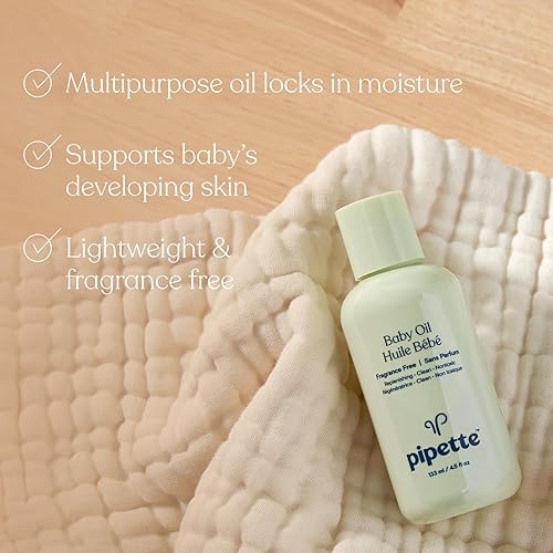 Miniatura 4 de Pipette Aceite para bebé - Nutre hidrata la piel del bebé vitamina E piel sensible seca sin fragancia con escualano renovable derivado de plantas 45