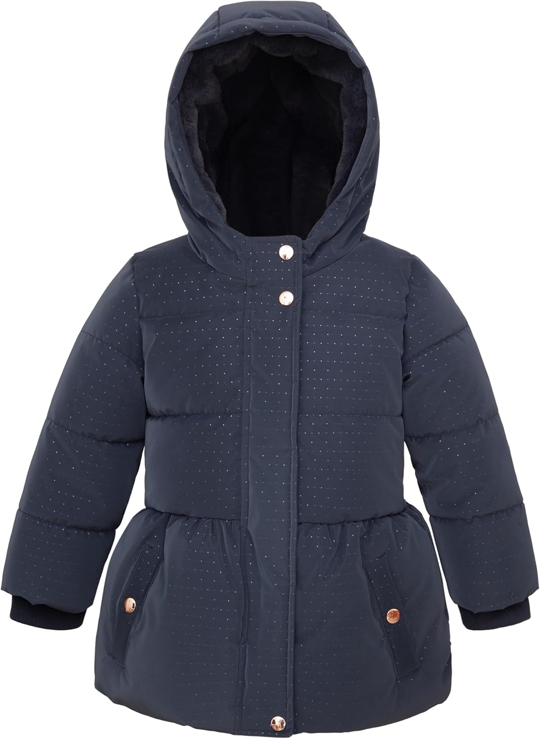 Rokka&Rolla Toddler Girls' Soft Faux Mini-Fur Lined Puffer Jacket Winter Coat