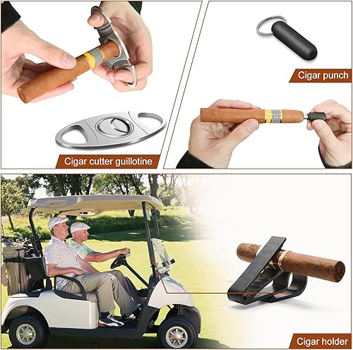 Miniatura 6 de Flauno Estuche para humidor de cigarros de viaje (capacidad para hasta 10 puros con accesorios para puros)