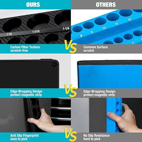 Miniatura 4 de DURATECH Organizador magnético de enchufes, bandeja de enchufes SAE de 12 pulgada con capacidad para 16 piezas de enchufes de tamaño estándar y