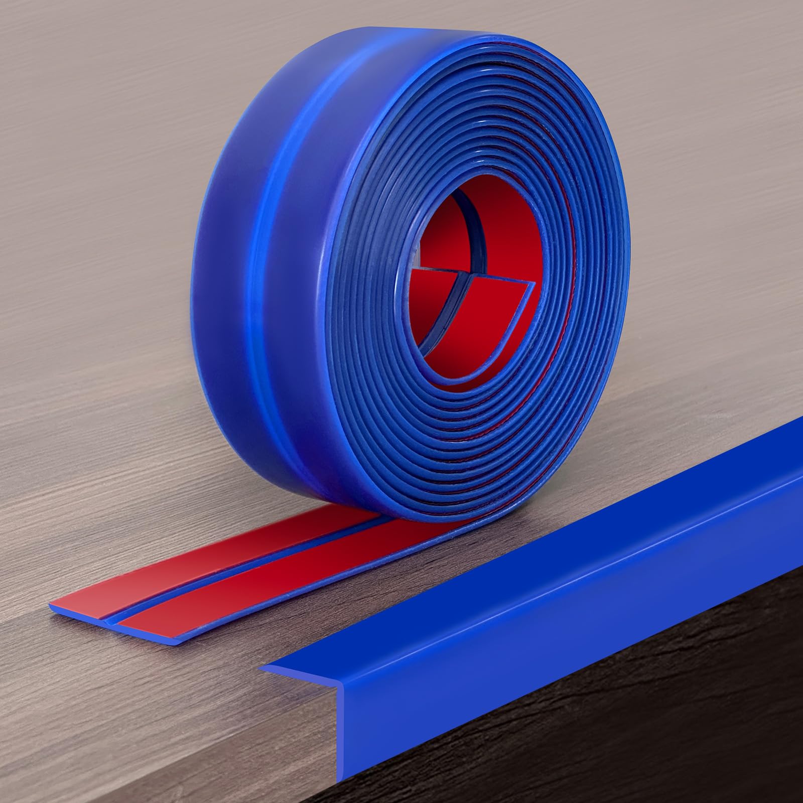 Wall Corner Protector, Peel and Stick Wall Corner Trim, Flexible Rubber Molding Wall Corner Guard, L Shaped Self Adhesive Edge Protector Moulding Trim for Wall Edge Ceiling, Blue, 20mm, 6Meters