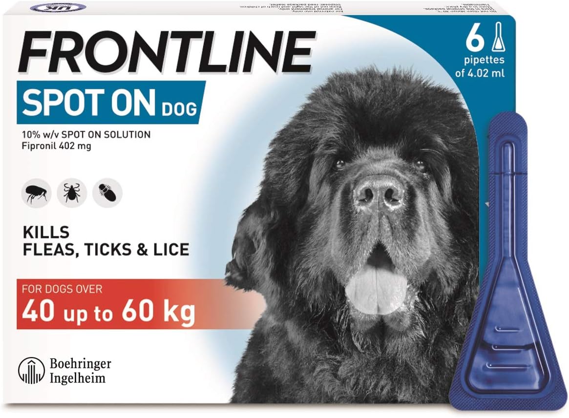 FRONTLINE Spot On Flea & Tick Treatment for XL Dog (40-60kg) 6 Pipettes
