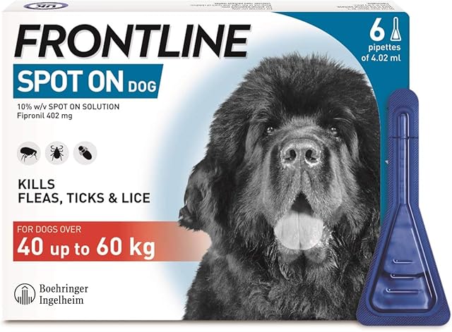 FRONTLINE Spot On Flea & Tick Treatment for Extra Large Dogs (40-60 kg) - 6 Pipettes