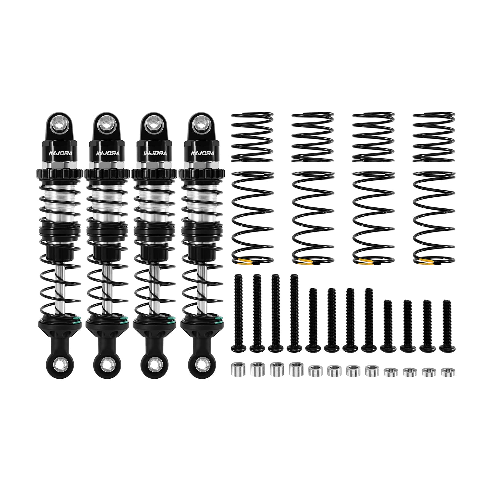 INJORA 80mm DRX Ammortizzatori a Olio con Molla Doppia Taratura per TRX4 SCX10 Crawler RC 1/10