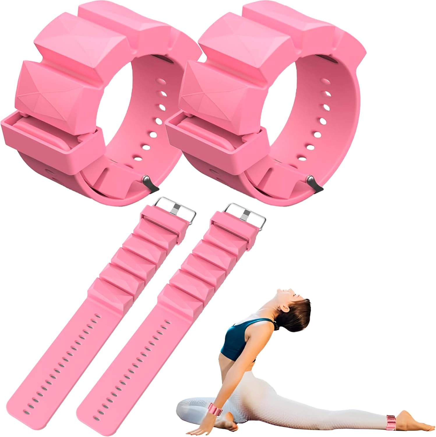 Adjustable 2 LB Ankle Wrist Weights Pair Women Men, Wearable Ankle/Wrist Weights Suitable for Yoga, Exercise,Barre,Strength Training (Set of 2 (1Lb Each)