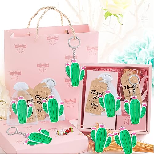 Miniatura 3 de Paquete de 40 llaveros de cactus para fiesta de Acción de Gracias, cumpleaños, bodas, bolsas de regalos, relleno de calcetines