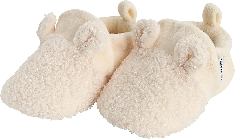 Gerber unisex-baby Fleece Lined Non Skid Soft Slipper Booties With EarsSlipper