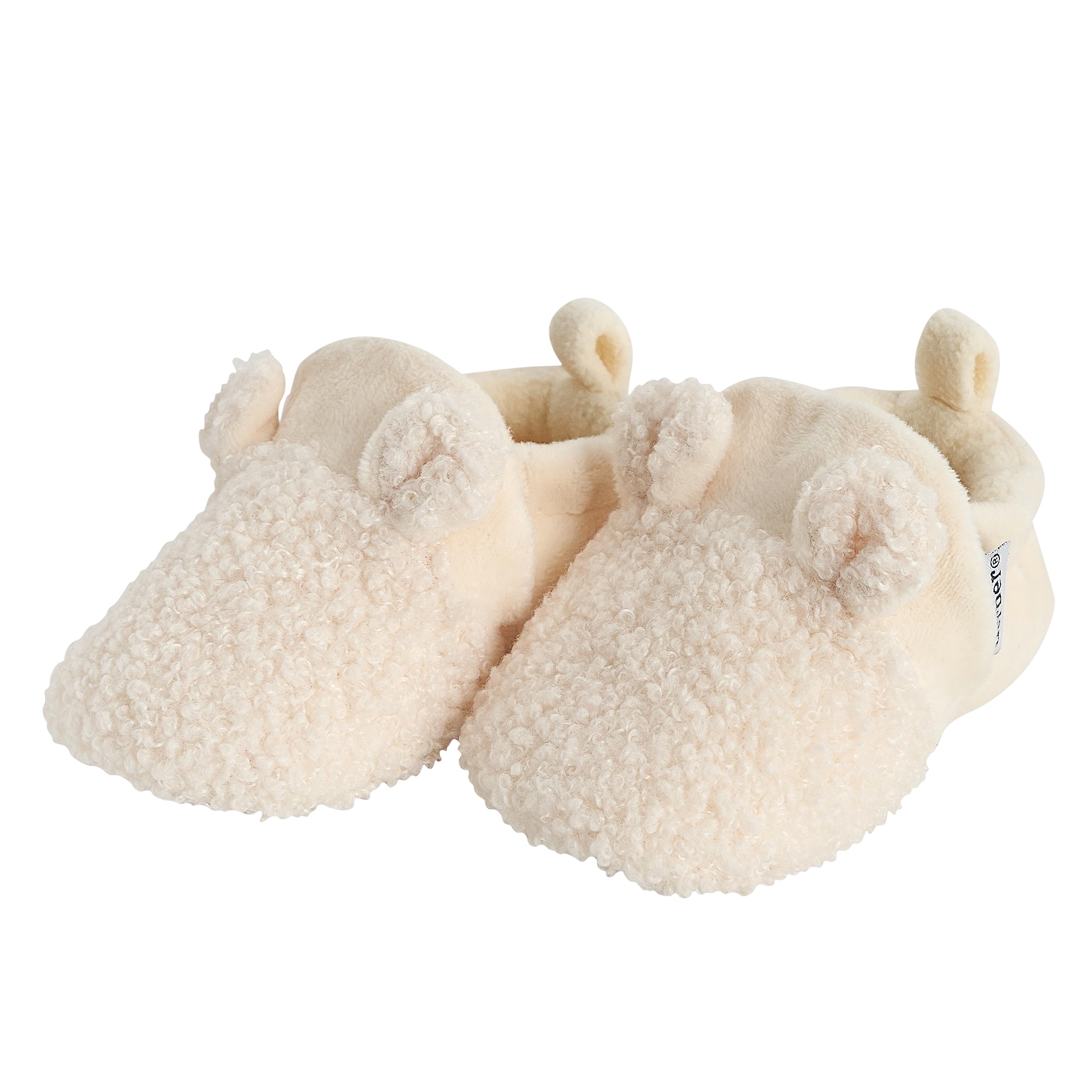 Gerber Baby Fleece Lined Non Skid Soft Slipper Booties, Ivory Ears, 0 3 Months Unisex Infant