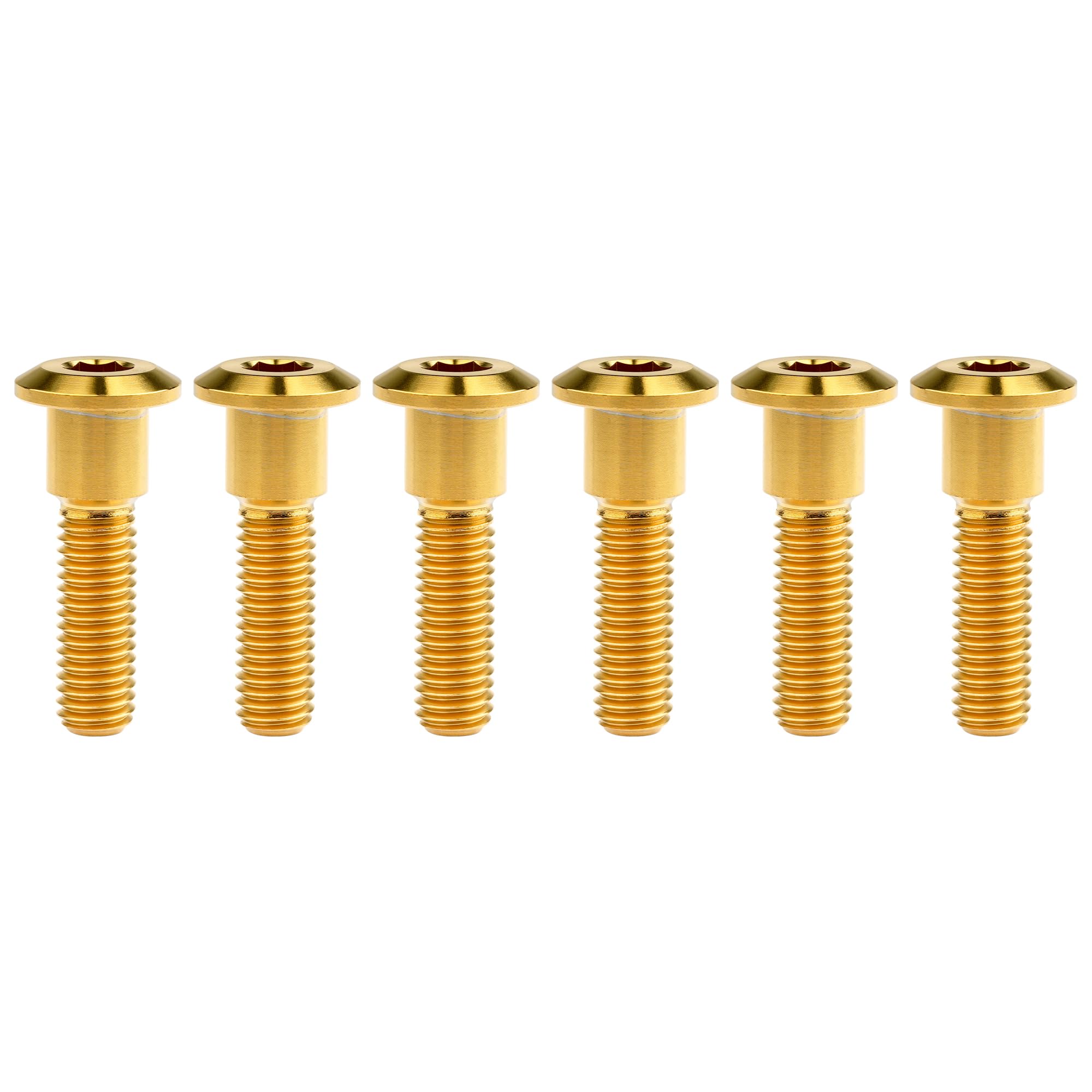 Titanium Bolt M8 Hexagon Socket Screw Gold, M8x35mm Pack of 6