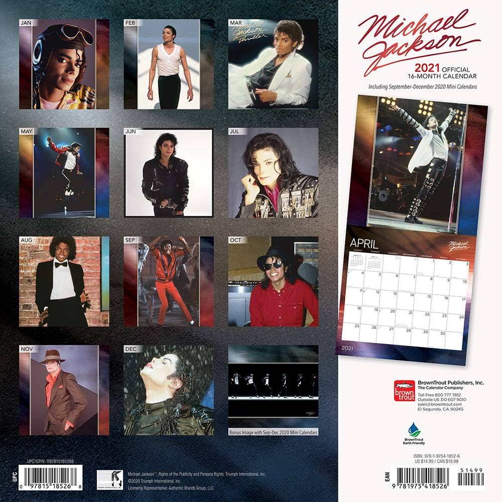 Michael Jackson 2021 Calendar: Foil Stamped Cover : Browntrout