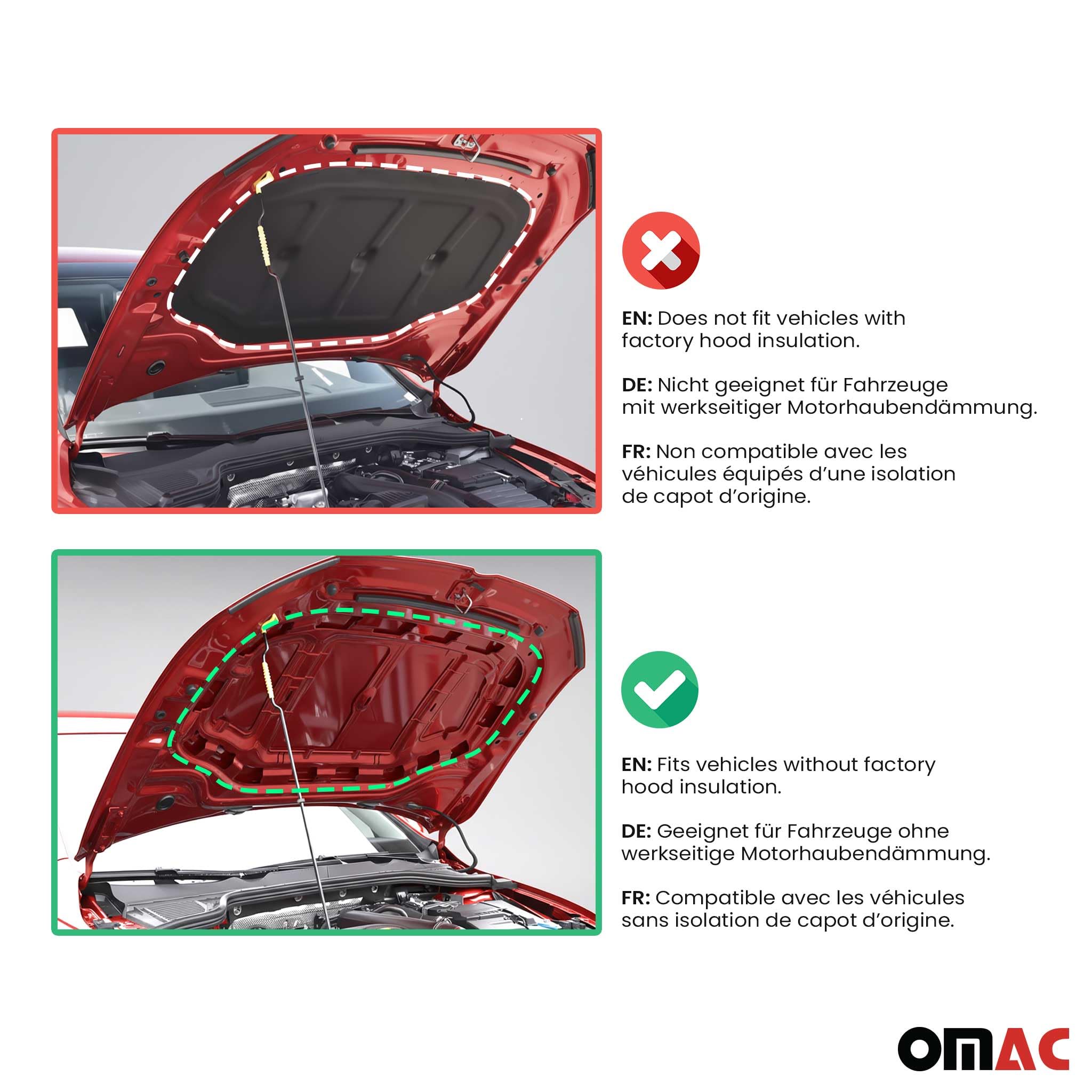 OMAC Haubenbra Steinschlagschutz compatible con BMW 3er E90 E91 E92 E93 2008-2011 Negro Halb