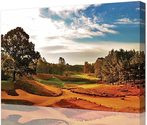 Vista 276 de chenchenArt Arte de pared de campo de golf de Estados Unidos, TPC, Sawgrass Golf Course, impresiones en lienzo, decoración de pared de golf para Rojo