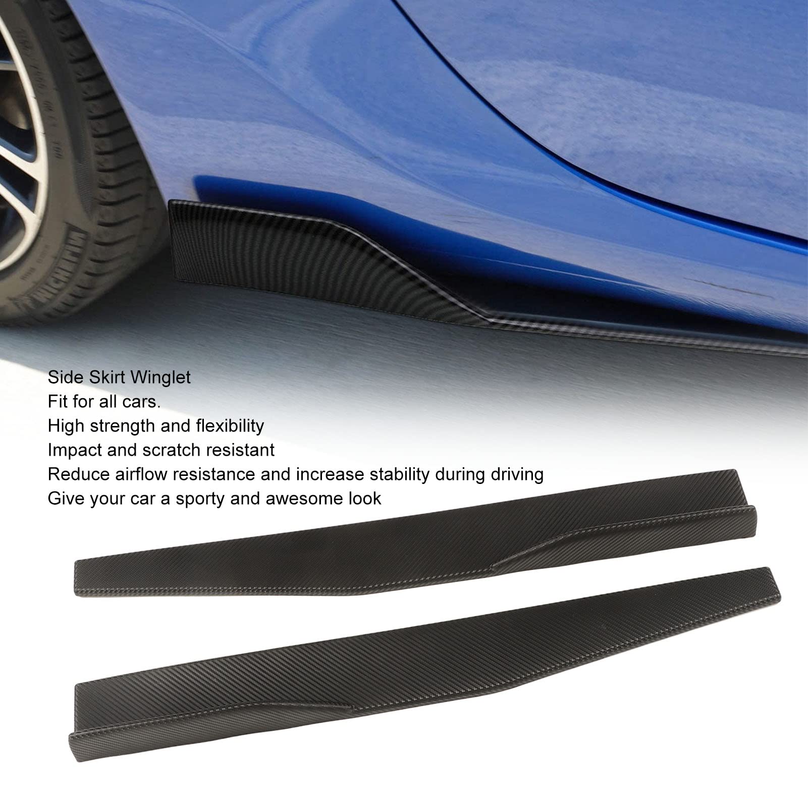 2 szt. Boczna dokładka Winglet Carbon Fiber Style Uniwersalna boczna warga samochodu Winglets Spoiler przedłużający