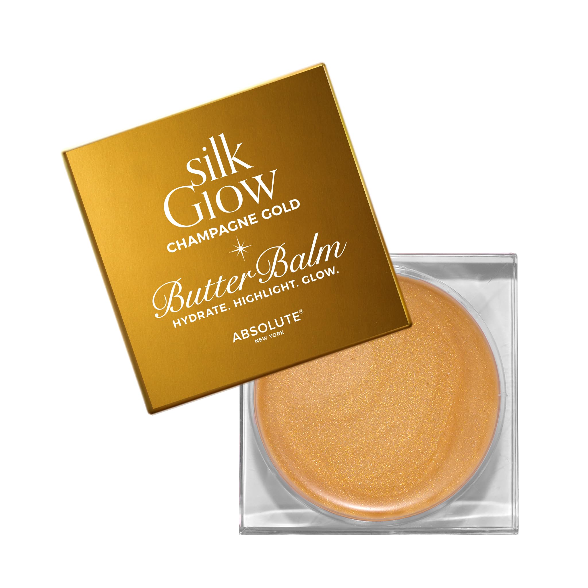 Silk Glow Butter Balm, Highlighter Balm, Buildable Radiance, Soft Sheen (Champagne Gold)