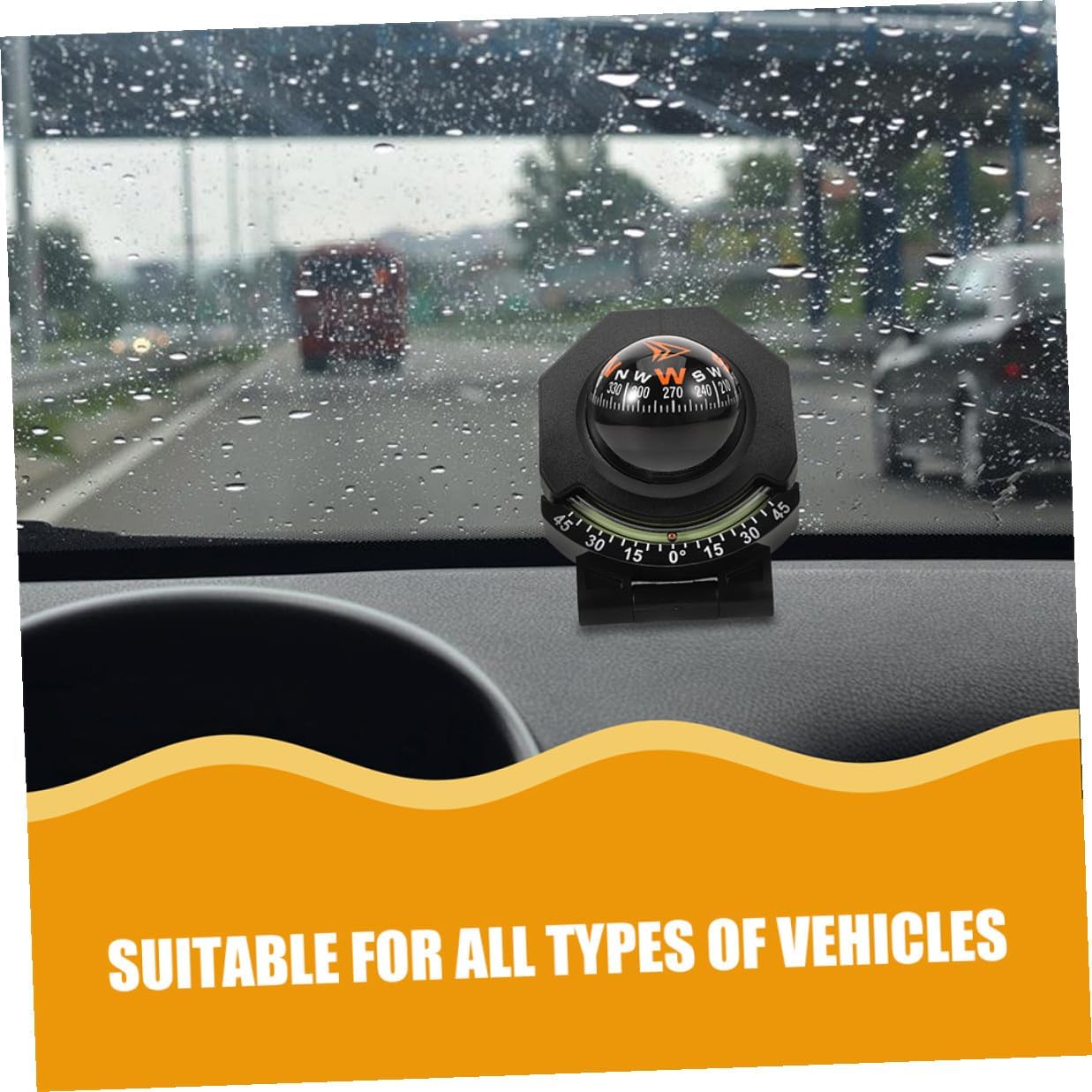 2pcs Car Dashboard Compass Inclinometer Ball Marine Dash Mount for Vehicle Navigation and Slope Measurement