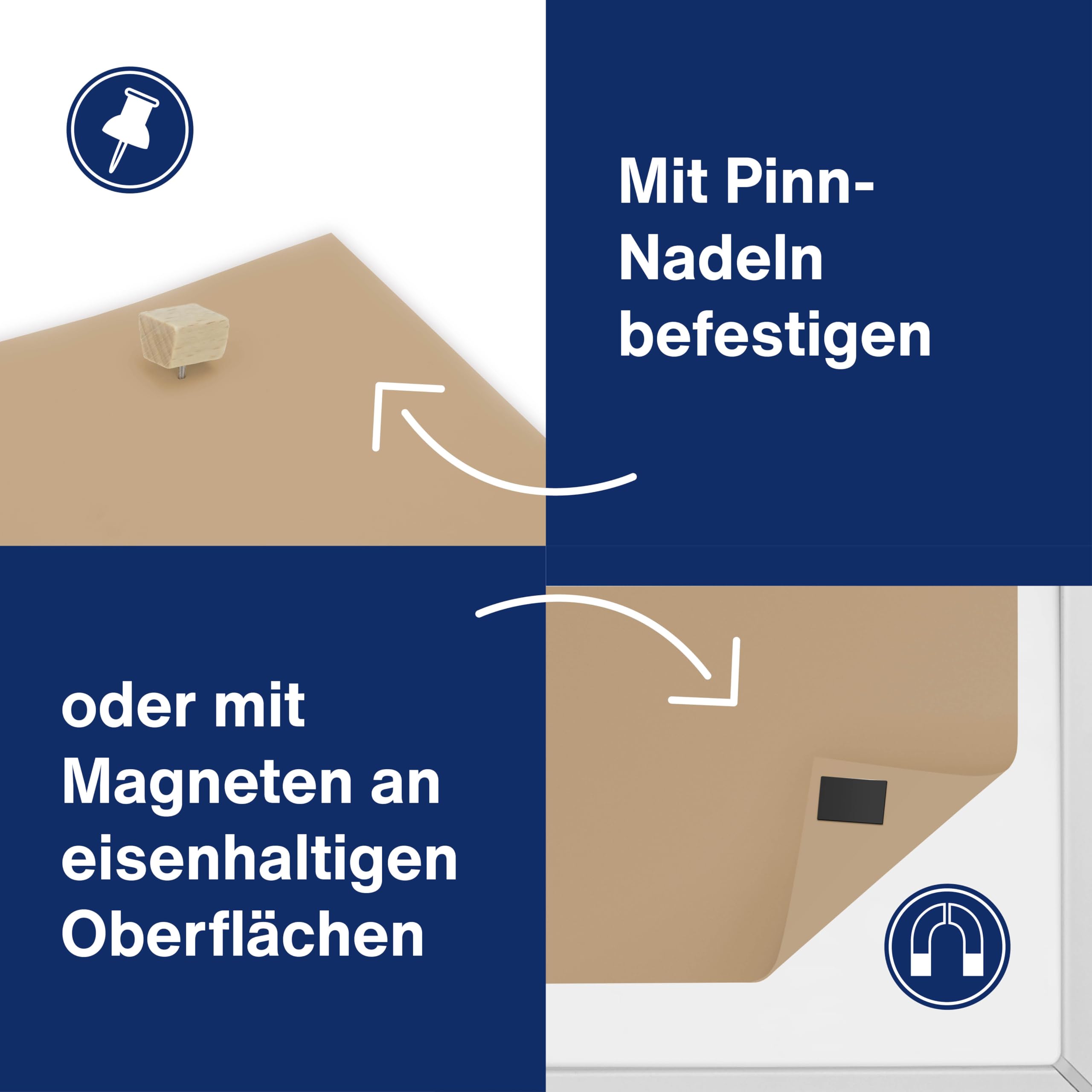 magnetoplan 1111553 Pinwandpapier,Braun,110x 140 cm