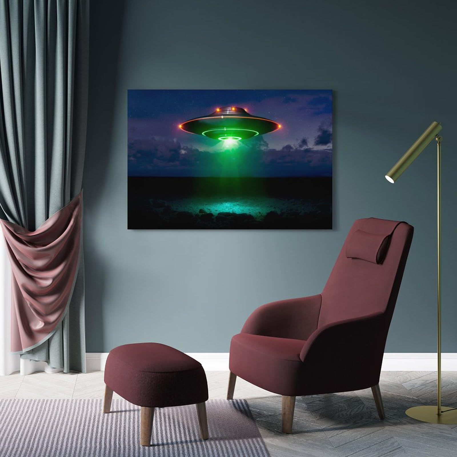 Poster Su Tela UFO Invasione Aliena – Quadro Moderno Per Camera Da Letto 50x75 Cm - 2