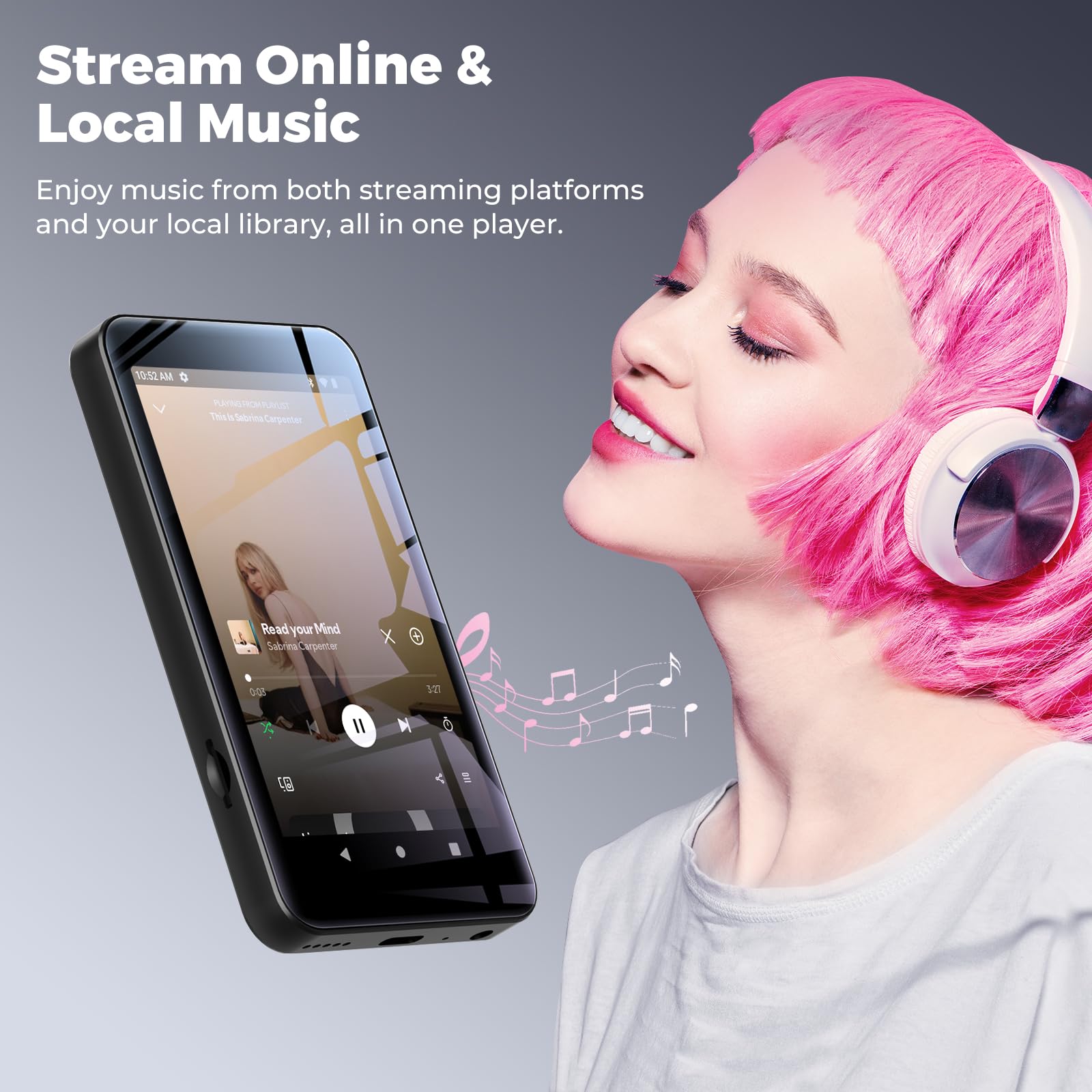 MP3 Players with Bluetooth WIFI,160GB innioasis MP3 Players with Spotify, Spotify Kids, Pandora, Play Store, Parental Manager App, Calm, 4" HD Full Touch Screen MP4 Music Player for Kids (Black) — view 9