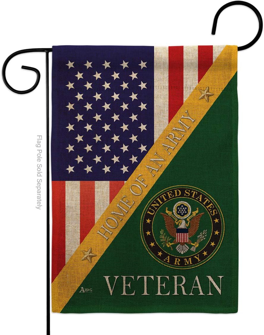 Army Home of Garden Flag Armed Forces Rangers United State American Military Veteran Retire Official Small Decorative Gift Yard House Banner Double-Sided Made In USA 13 X 18.5
