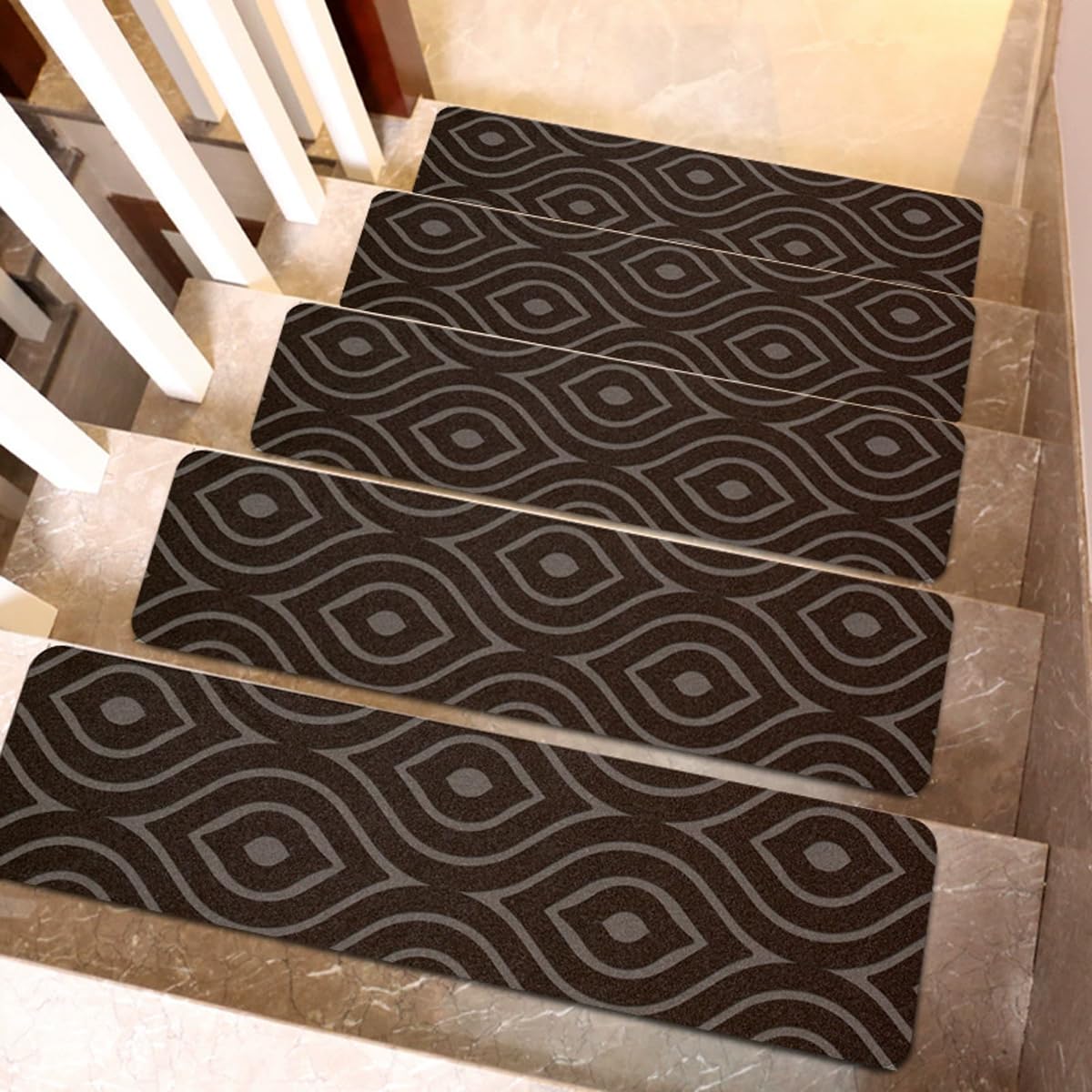 Alfombrillas de madera reutilizables de 76 x 20 cm para escalones de escaleras