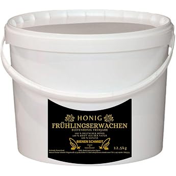 12.5 kg Bucket Food Safe Original German Honey Spring Honey from Upper Franconia North Bavaria Honey Pure and Natural