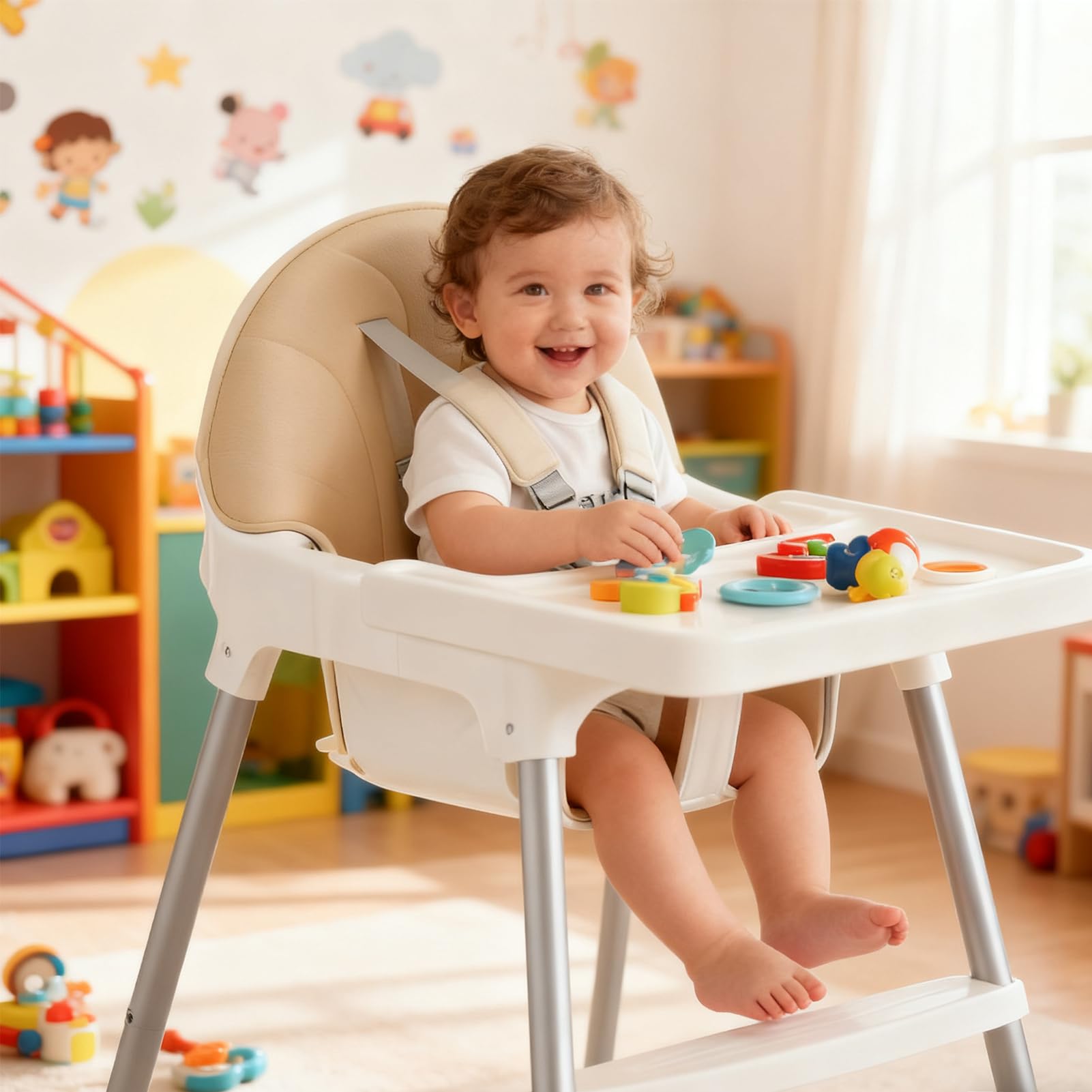 Seggiolone Per Bambini Sgabello Alto Regolabile | Sedia Per Alimentazione Per Bambini E Bambine Cucina Sala Da Pranzo Ristorante Pasto Familiare Asilo E Alimentazione