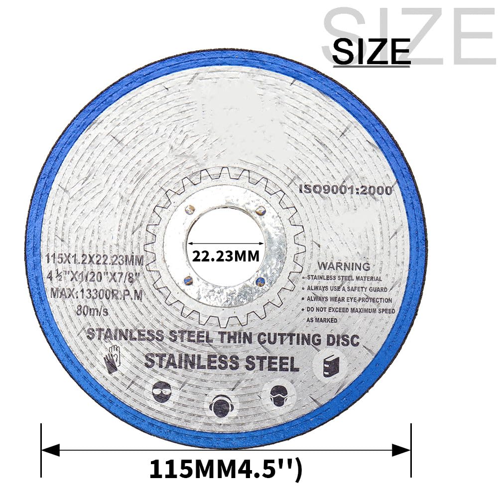 Discos de corte de 115 mm, disco de corte de metal de 4,5 pulgadas, amoladora angular, disco de lijado de malla doble de acero inoxidable, pieza de pulido, 50 piezas, 1
