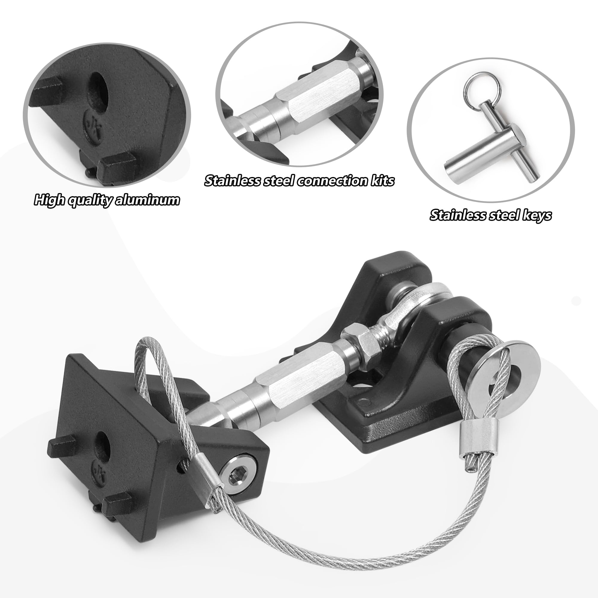 Sukemichi JK - Pestillos de capó para Jeep, pestillo de bloqueo para Jeep Wrangler JK Unlimited Sahara 2007-2017, elimina el aleteo del capó, aluminio, 1 par | Material de aluminio, para Jeep Sport Sahara Rubicon Unlimited, antirrobo, elimina el aleteo de