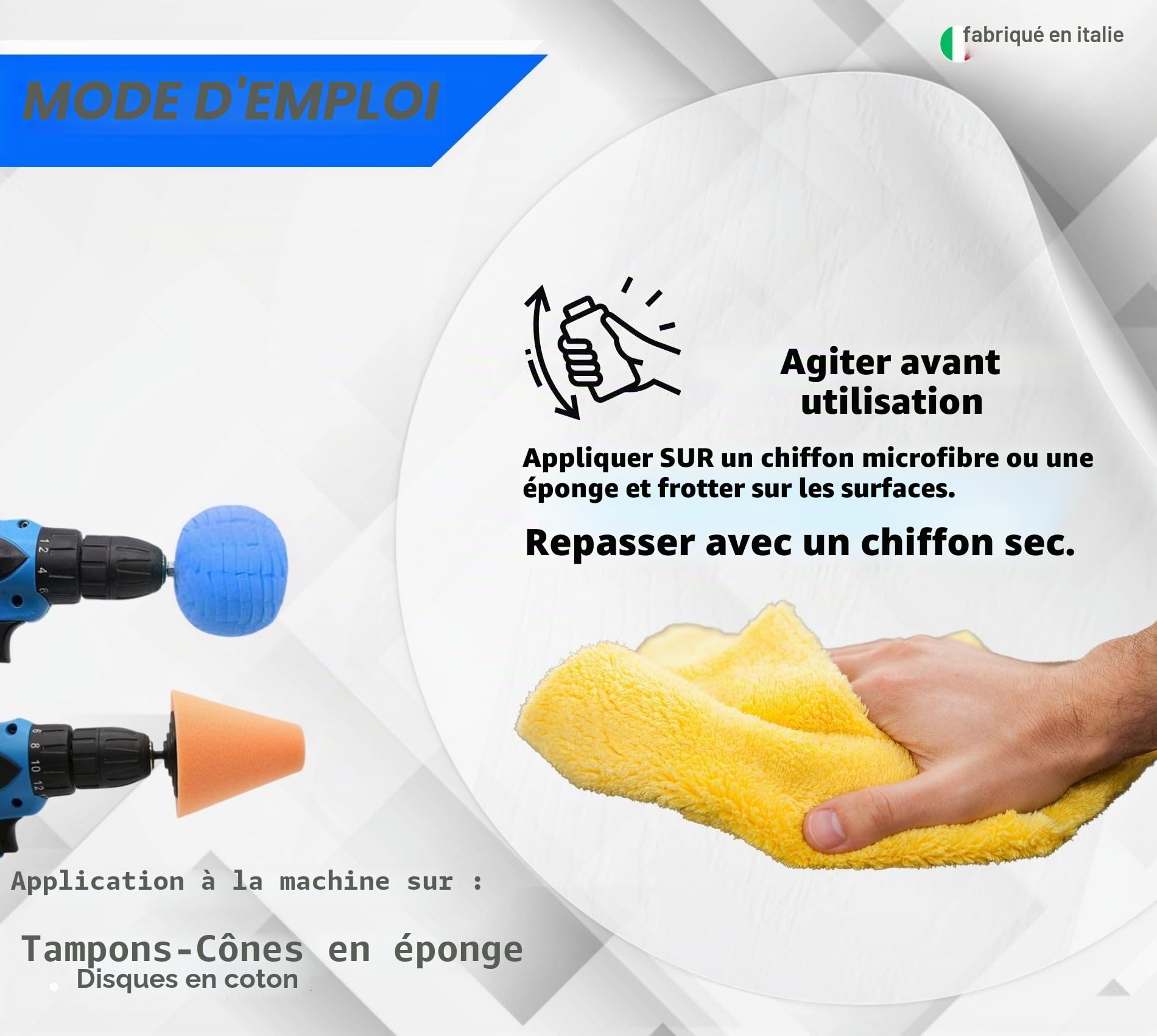 Polish Lux Metal Kit de Polissage Aluminium 250g : Pâte Abrasive Élimine Rayures et Oxydation + Tampon Boule Moyenne pour Voiture, Moto, Bateau, Jantes, Vélo - Brillance et Protection Durable