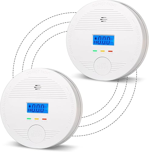 Miniatura 8 de Detector de humo y monóxido de carbono interconectado, batería de 10 años, alarma inalámbrica de humo y CO interconectada con sensores duales,