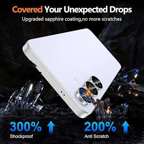 Vista 1274 de para Samsung Galaxy Z Flip 7 Protector de Lente de Cámara, Cubierta de Lente de Vidrio Templado con Anillo de Metal Individual, [Fuerte Adhesión] 1