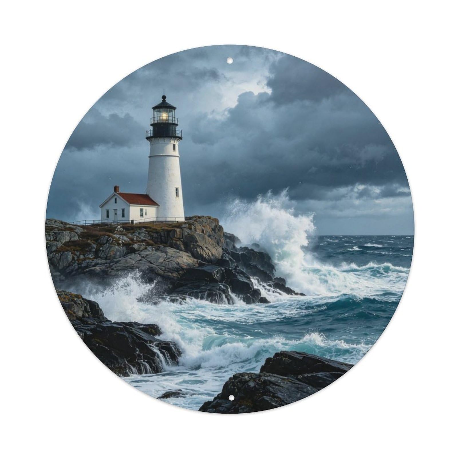 Atlantic Lighthouse Metal Tin Sign Plaque