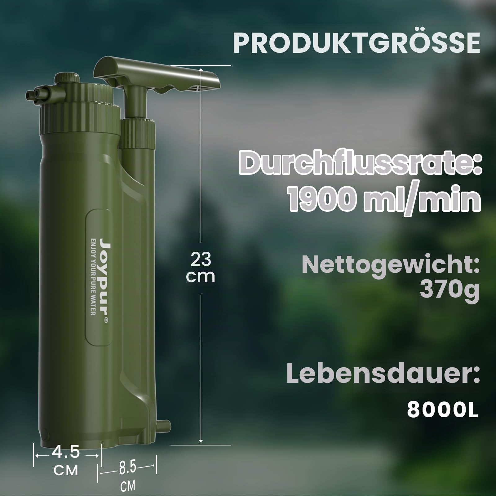 Wasserfilter Outdoor Survival mit UF Filter, Armeegrün