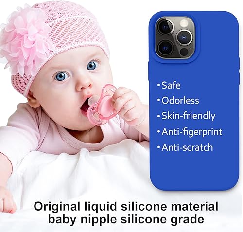 Miniatura 2 de Vooii Compatible con iPhone 13 Pro Max, funda protectora de silicona líquida de cuerpo completo con arañazos forro de microfibra suave protector de